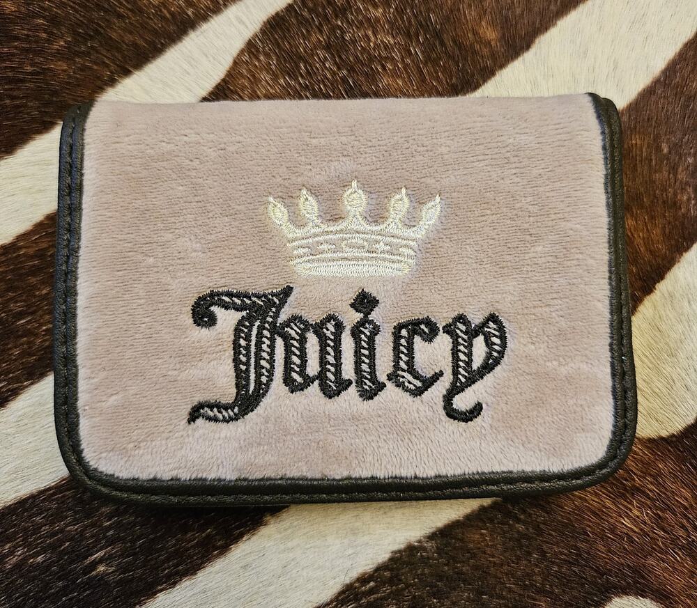 Y2K Juicy Couture Pink Velour ID Wallet Dusty Blush